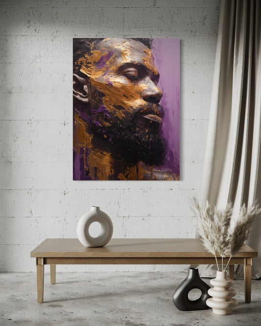 A Royal Man | Black Wall Art |Stretched Canvas Print Wall Art | Black Art | African American Art