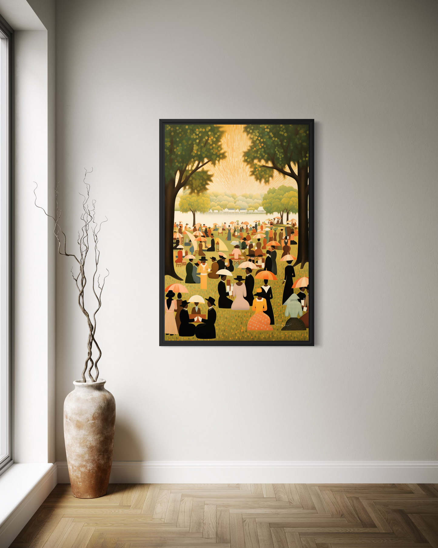 Family Reunion | Stretched Canvas Print Wall Art | Black Art | African American Art | Vertical