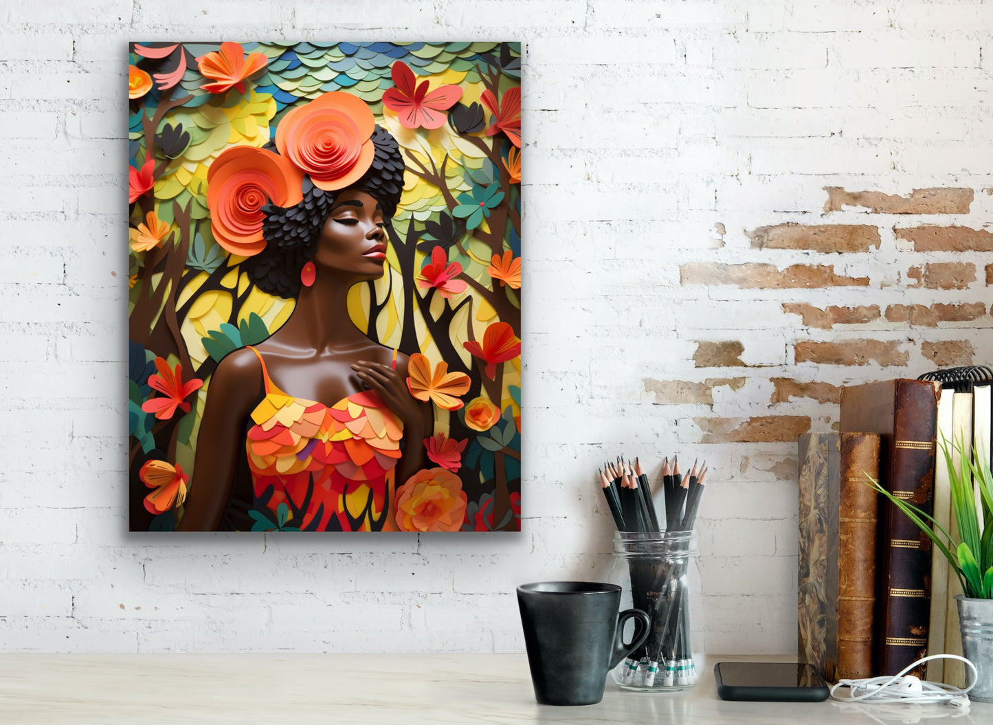 Sun Kissed Garden | Stretched Canvas Print Wall Art | Black Art | African American Art