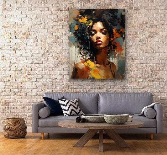 Natural Beauty | Stretched Canvas Print Wall Art | Black Art | African American Art