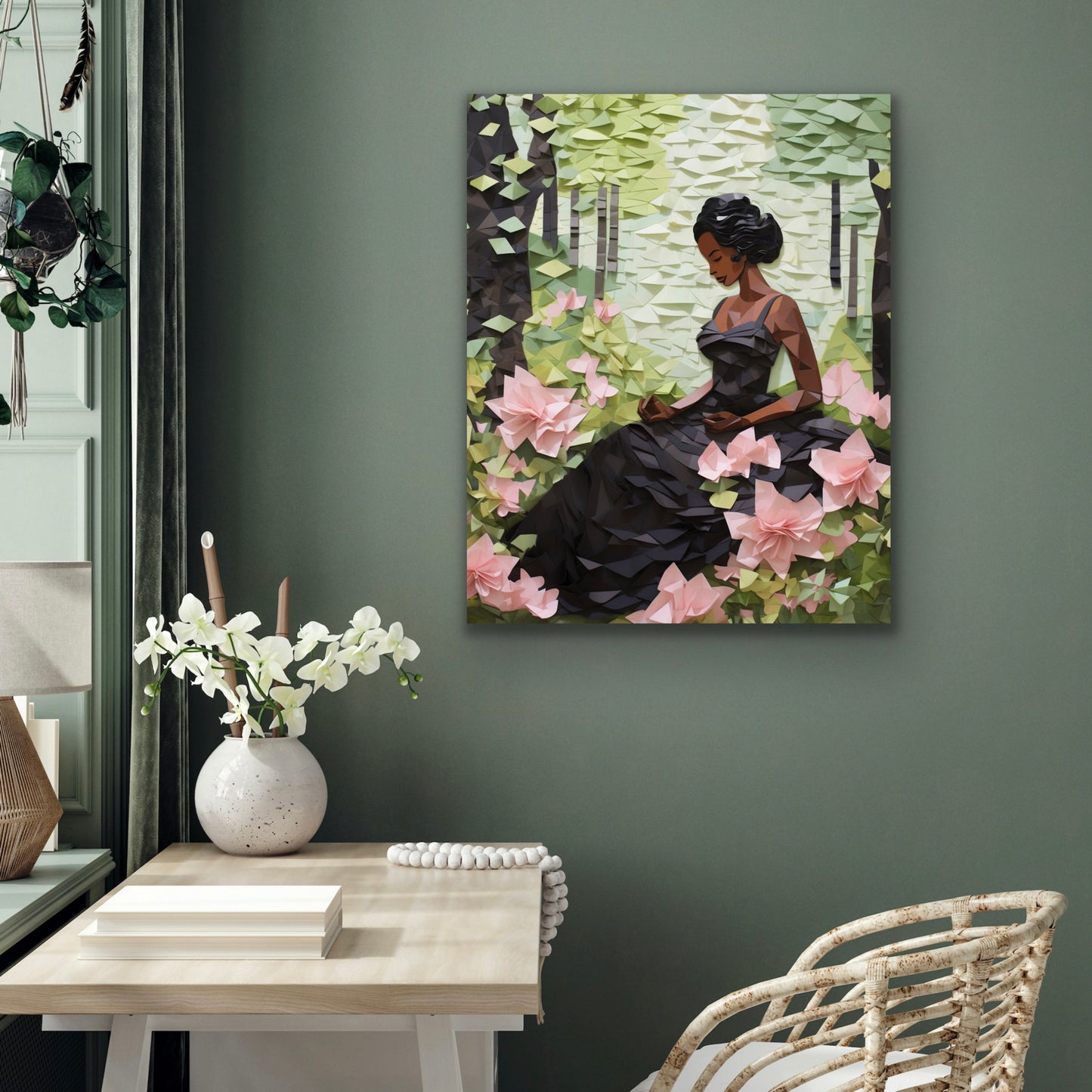 Peace In The Garden | Stretched Canvas Print Wall Art | Black Art | African American Art