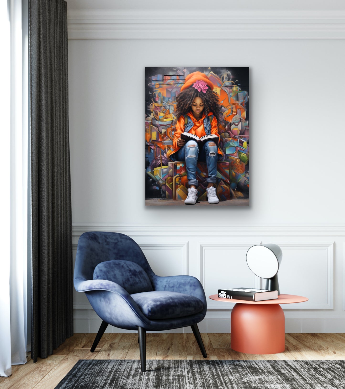My Quiet Place | Reading Art | Stretched Canvas Print Wall Art | Black Art | African American Art