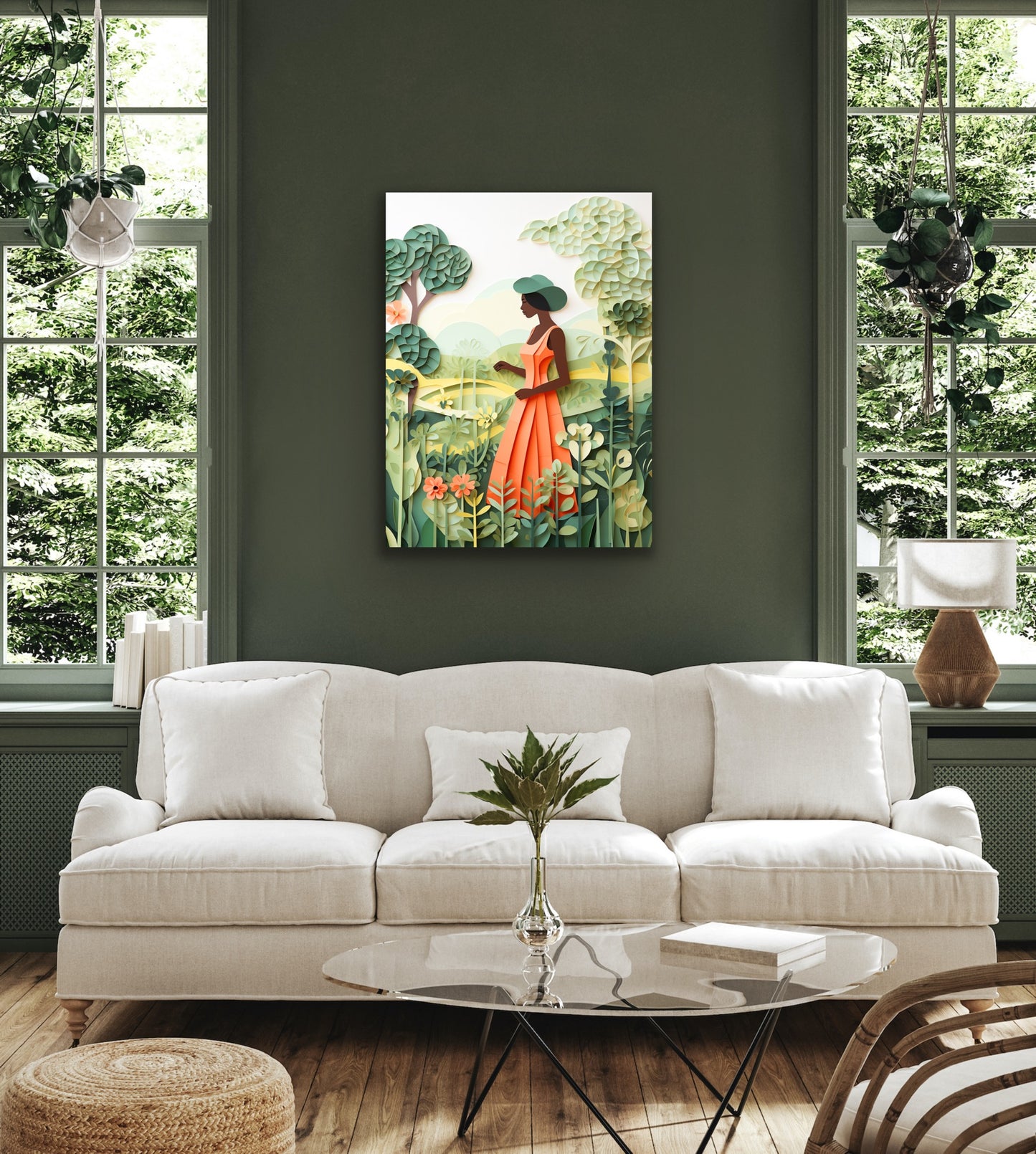 The Garden Stroll | Stretched Canvas Print Wall Art | Black Art | African American Art