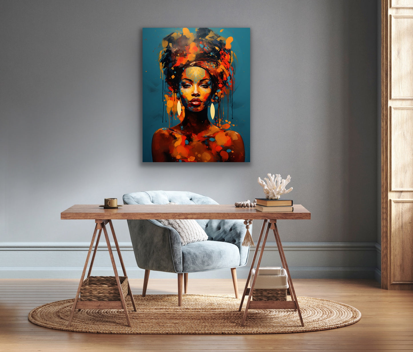 Queen To Be | Stretched Canvas Print Wall Art | Black Art | African American Art