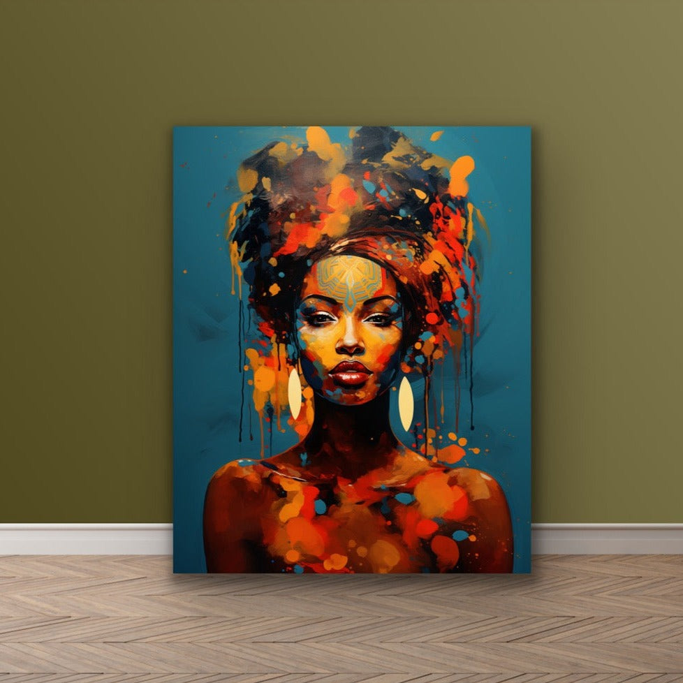 Queen To Be | Stretched Canvas Print Wall Art | Black Art | African American Art