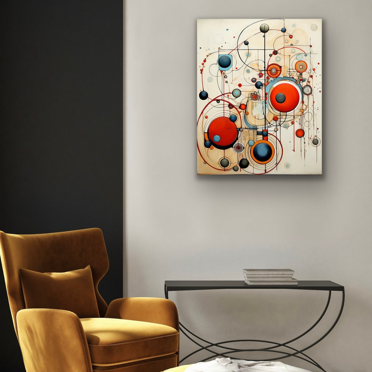 Circles in Motion | Stretched Canvas Print Wall Art | African American Art | Staging Art
