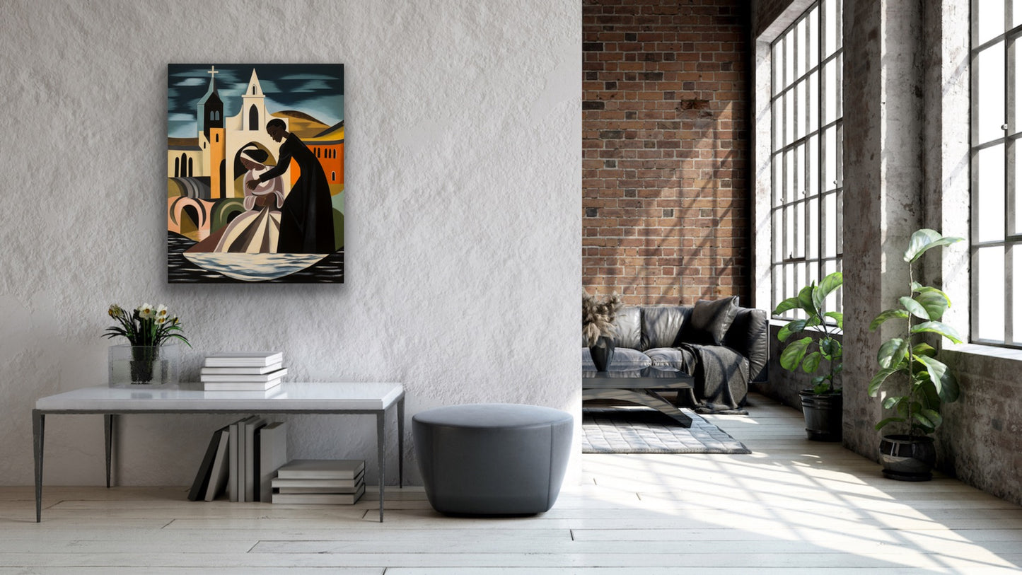 Wade In The Water | Stretched Canvas Print Wall Art | Black Art | African American Art | Black Church Art