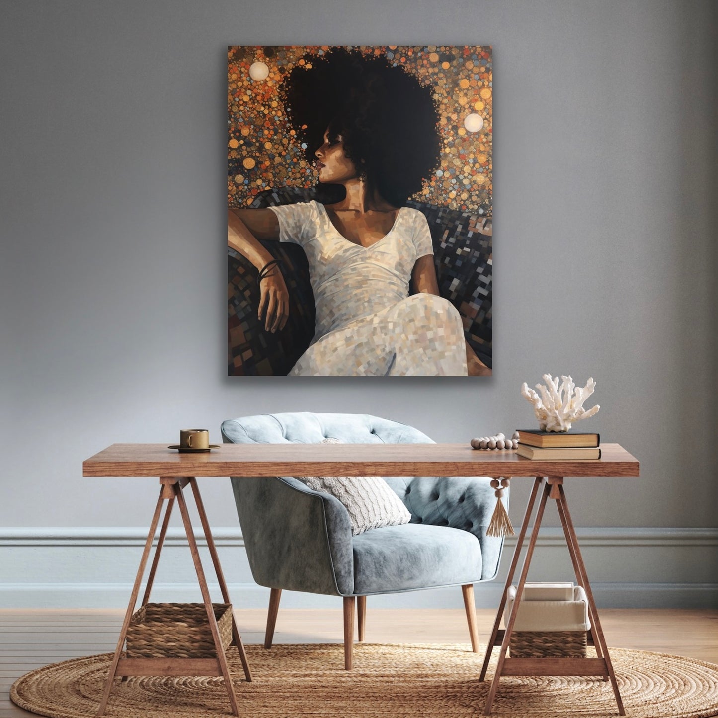 On My Mama | Stretched Canvas Print Wall Art | Black Art | African American Art