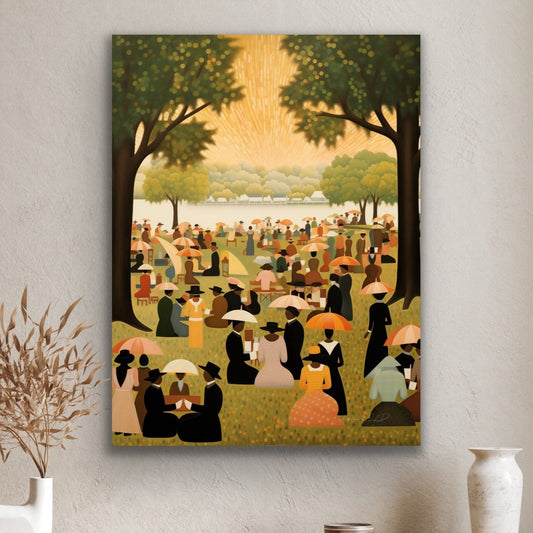 Family Reunion | Stretched Canvas Print Wall Art | Black Art | African American Art