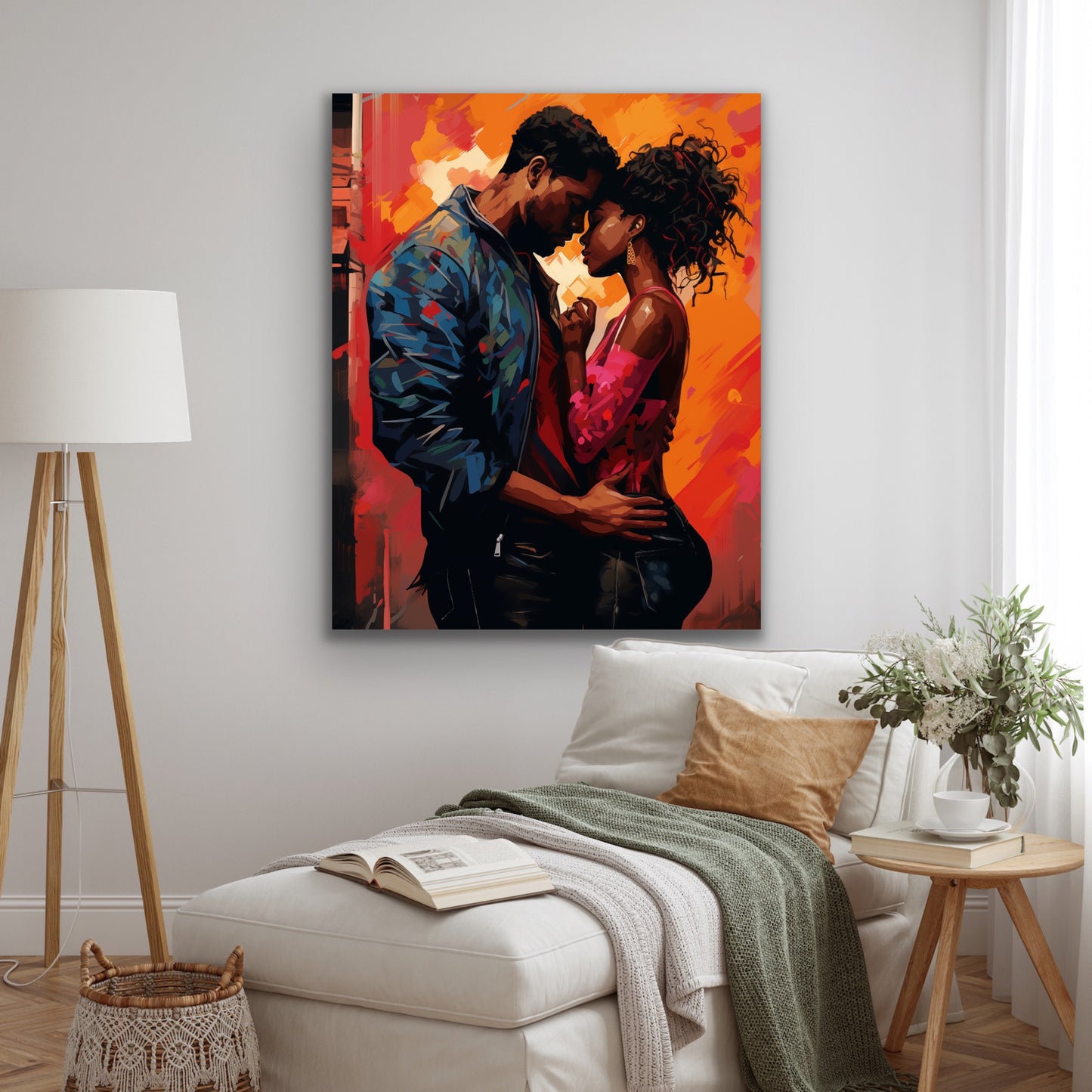 You and I | Stretched Canvas Print Wall Art | Black Art | African American Art | Black Love