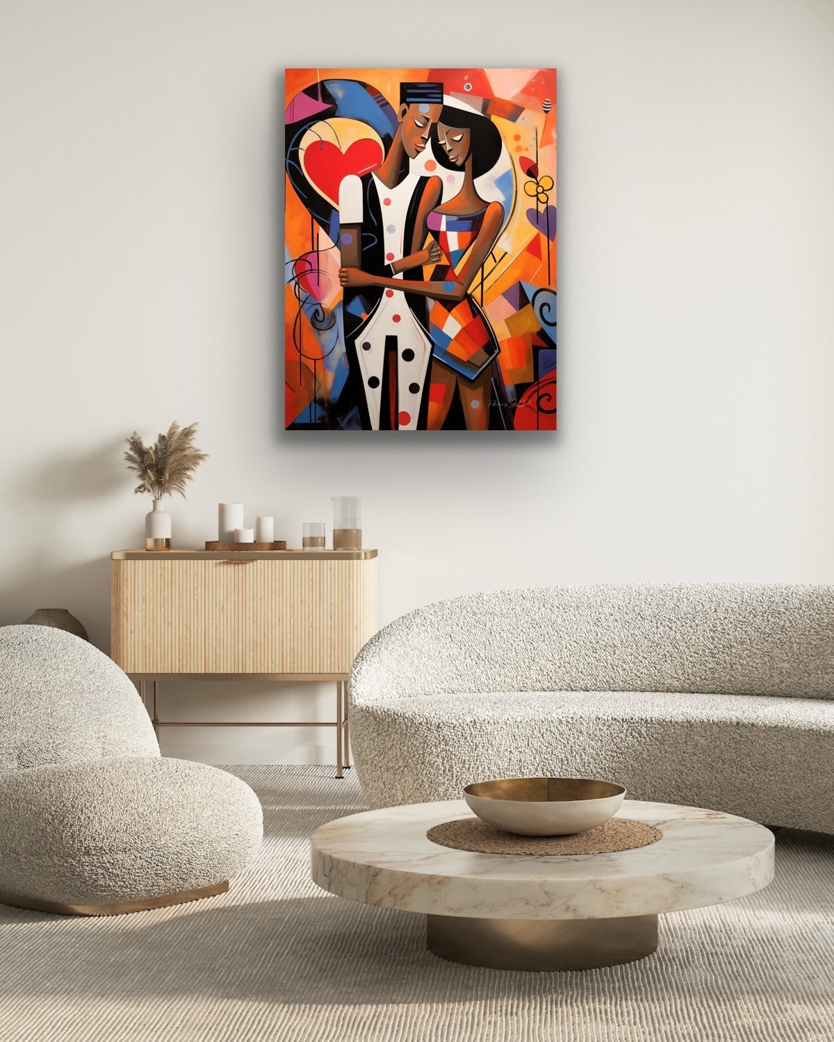 Stretched Canvas Print | Poster Photo Print | Home Decor Wall Art | Black Love Art | African American Art | Titled: The Art of Us