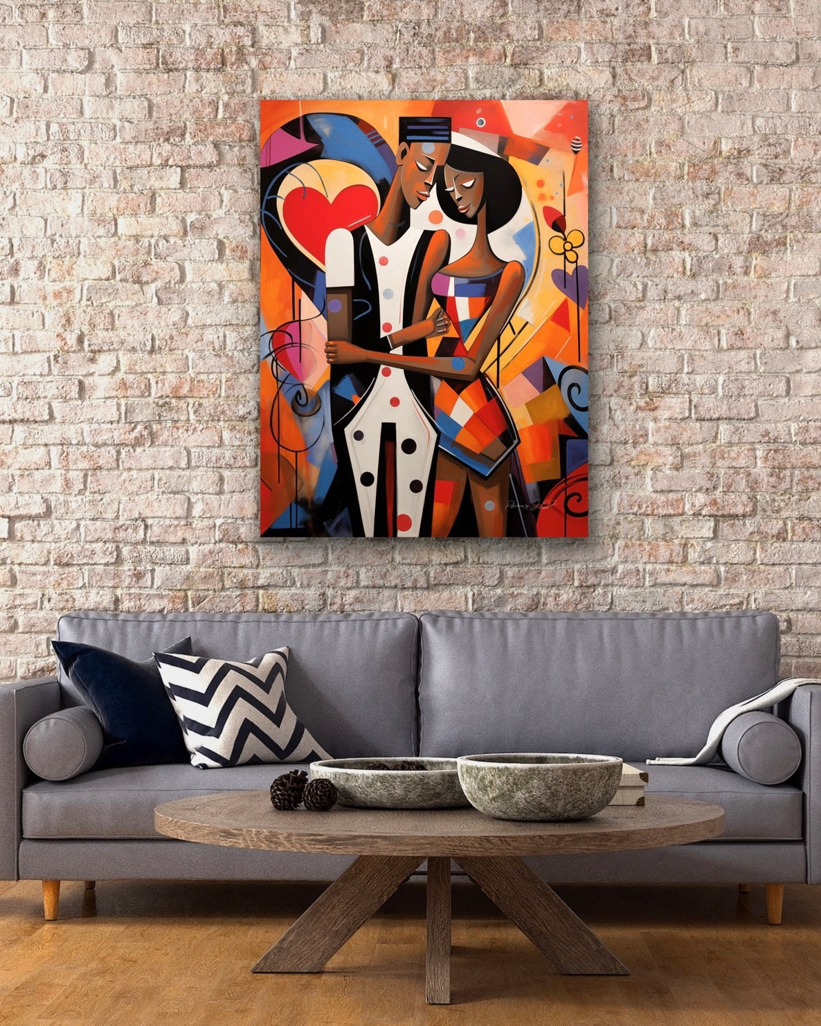 Stretched Canvas Print | Poster Photo Print | Home Decor Wall Art | Black Love Art | African American Art | Titled: The Art of Us