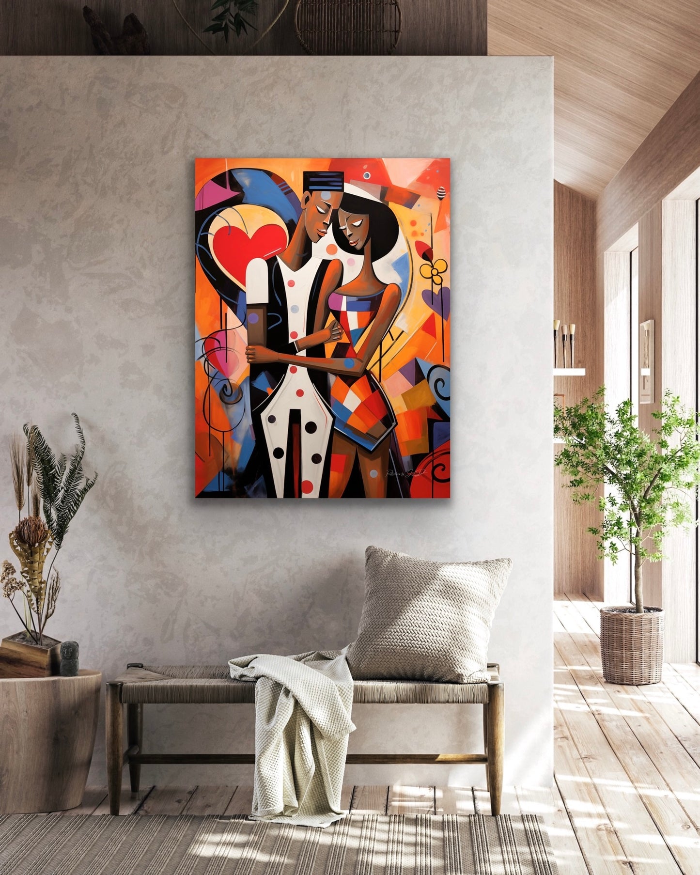 Stretched Canvas Print | Poster Photo Print | Home Decor Wall Art | Black Love Art | African American Art | Titled: The Art of Us