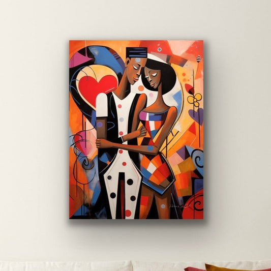 Stretched Canvas Print | Poster Photo Print | Home Decor Wall Art | Black Love Art | African American Art | Titled: The Art of Us