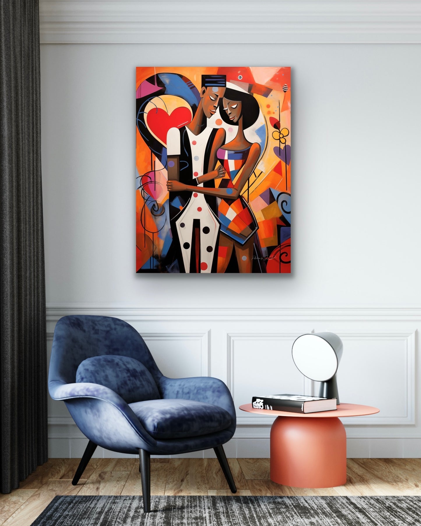 Stretched Canvas Print | Poster Photo Print | Home Decor Wall Art | Black Love Art | African American Art | Titled: The Art of Us