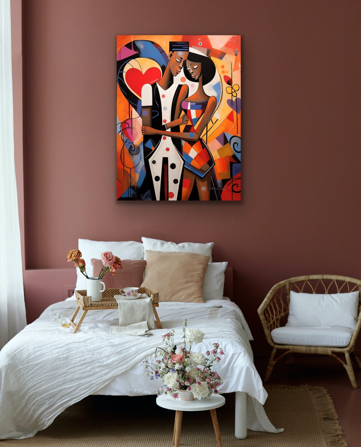 Stretched Canvas Print | Poster Photo Print | Home Decor Wall Art | Black Love Art | African American Art | Titled: The Art of Us