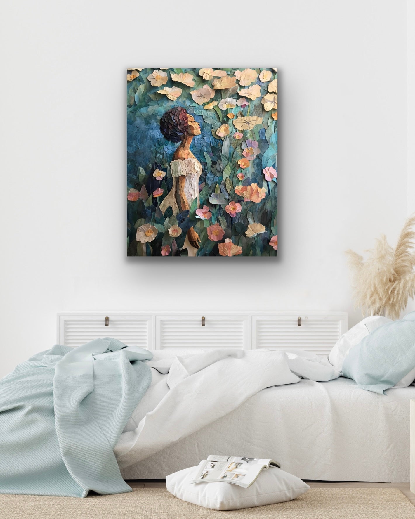 A Night In the Garden | Stretched Canvas Print Wall Art | Black Art | African American Art