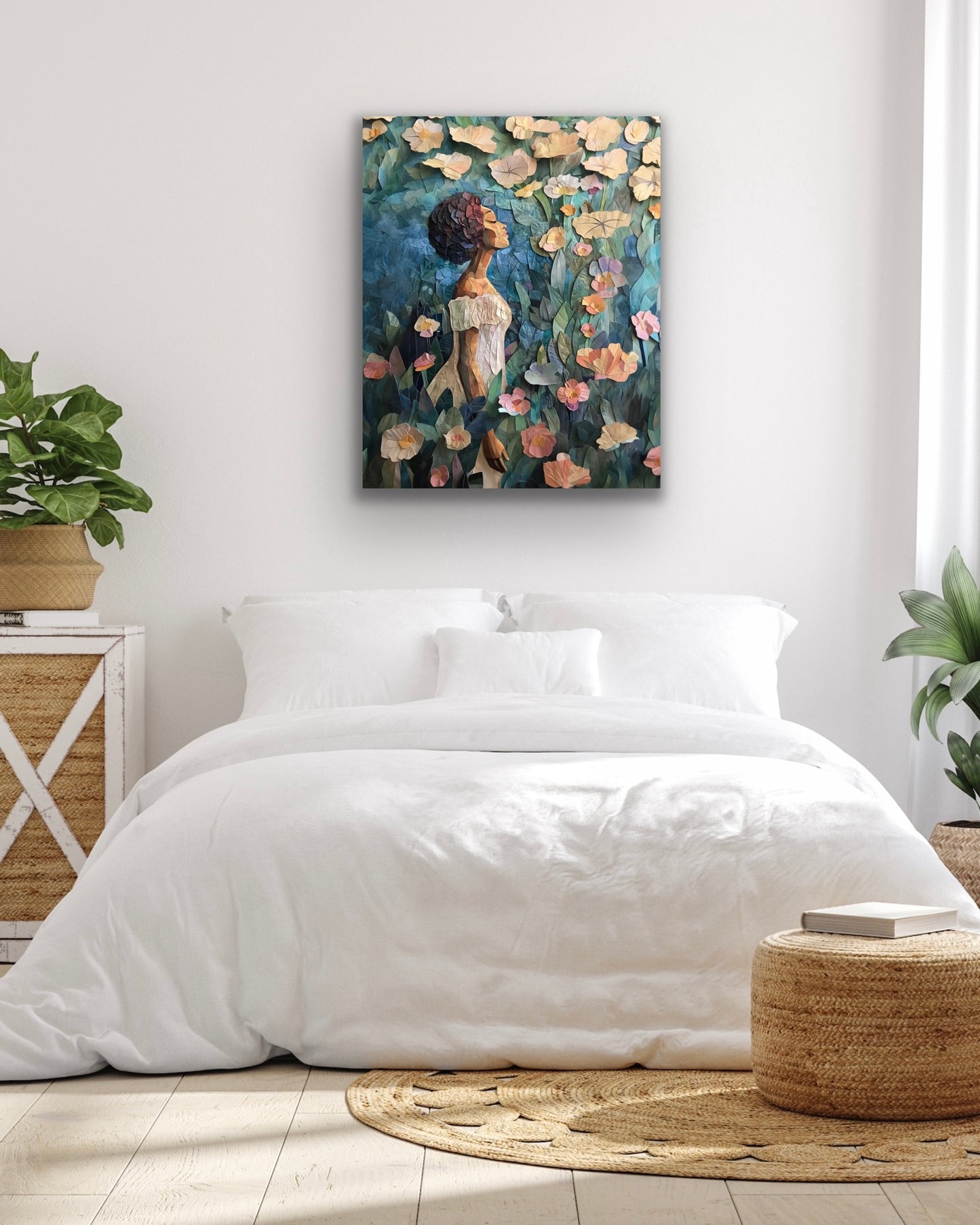 A Night In the Garden | Stretched Canvas Print Wall Art | Black Art | African American Art