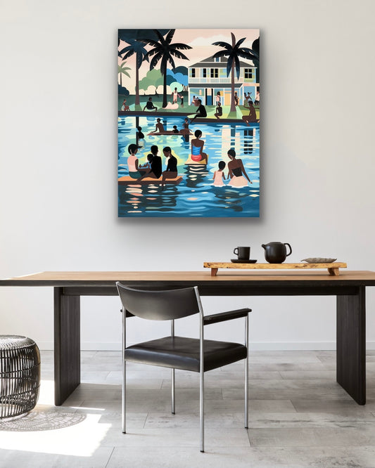 Family Vacation | Stretched Canvas Print Wall Art | Black Art | African American Art (Copy)