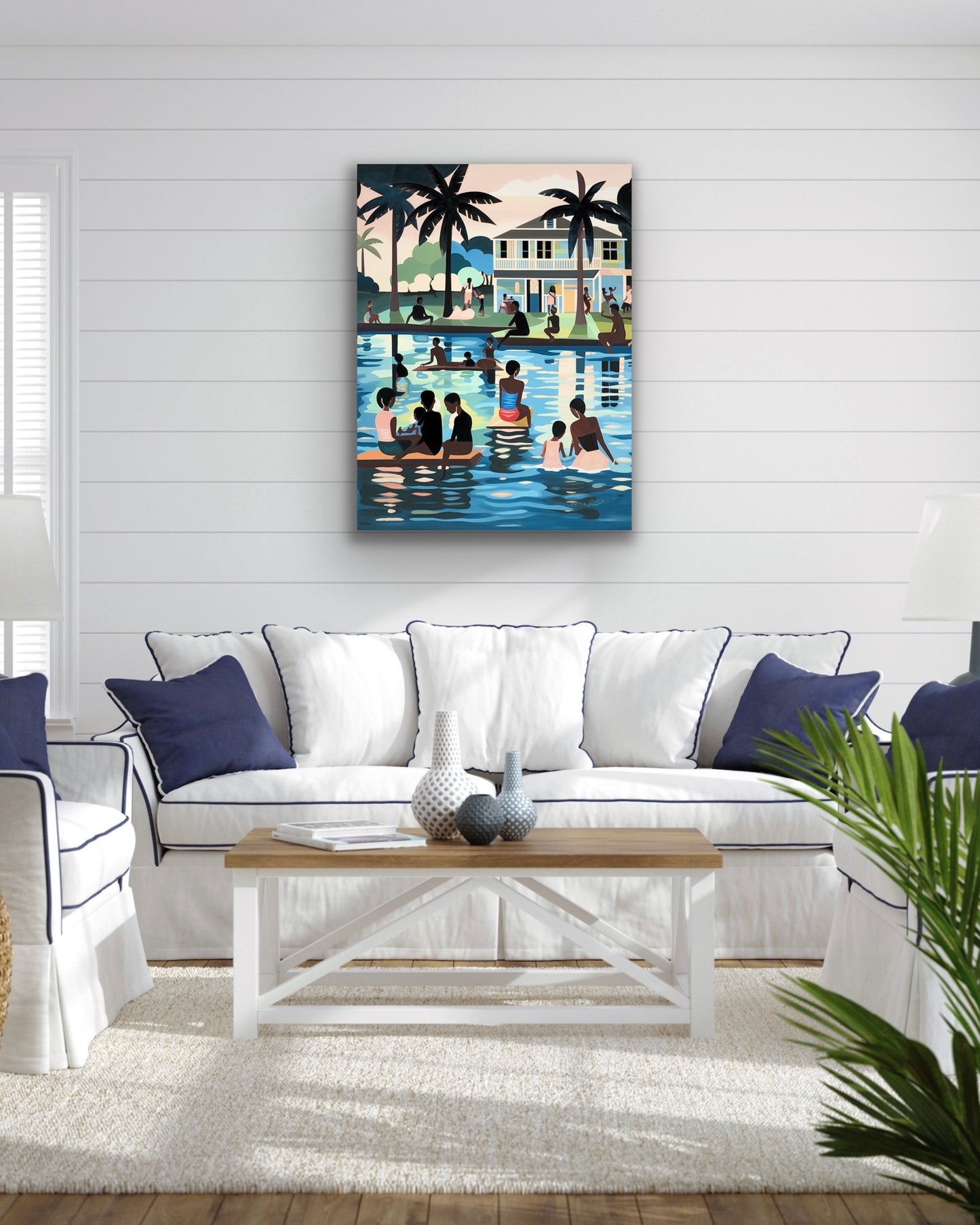 Family Vacation | Stretched Canvas Print Wall Art | Black Art | African American Art (Copy)