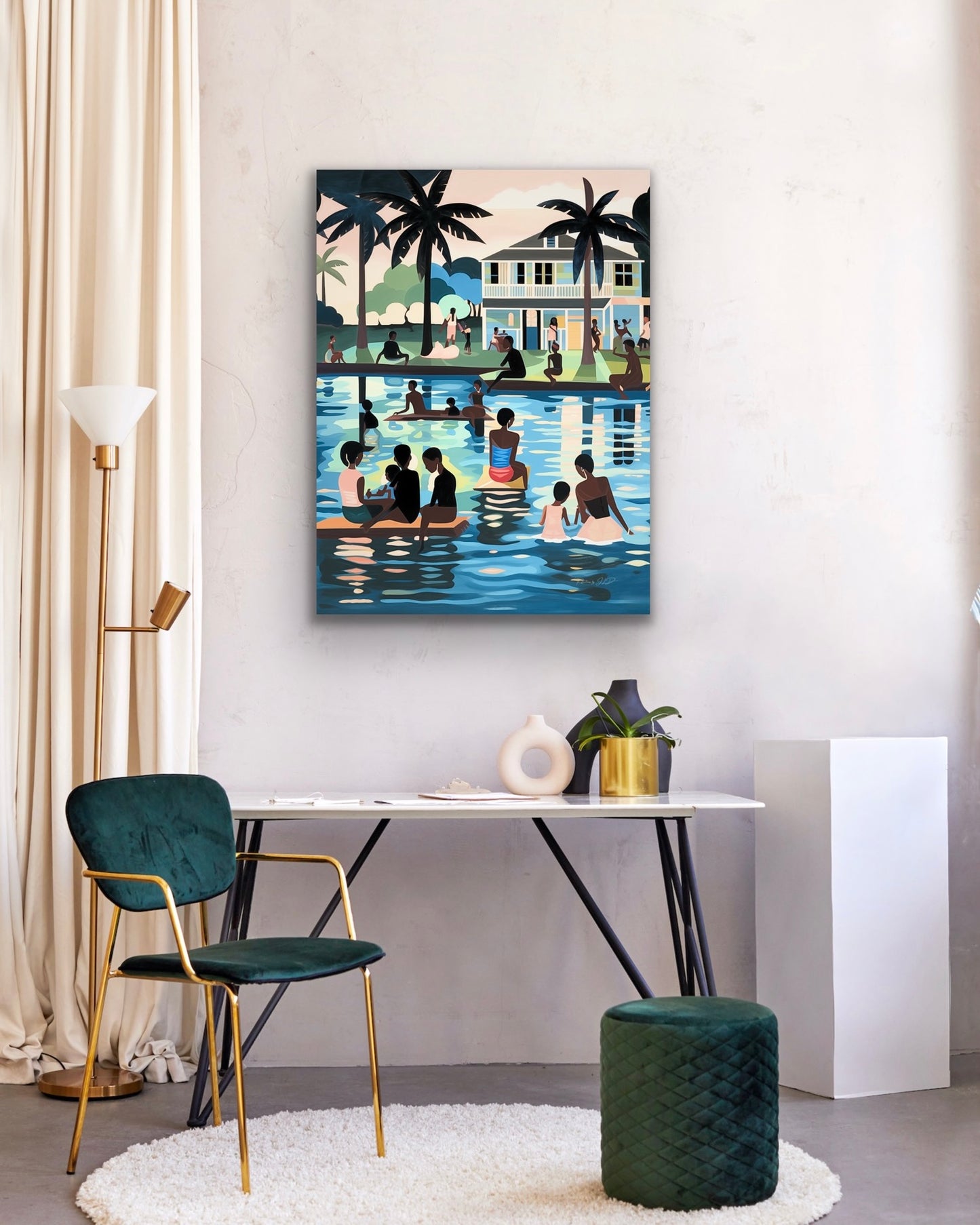 Family Vacation | Stretched Canvas Print Wall Art | Black Art | African American Art (Copy)