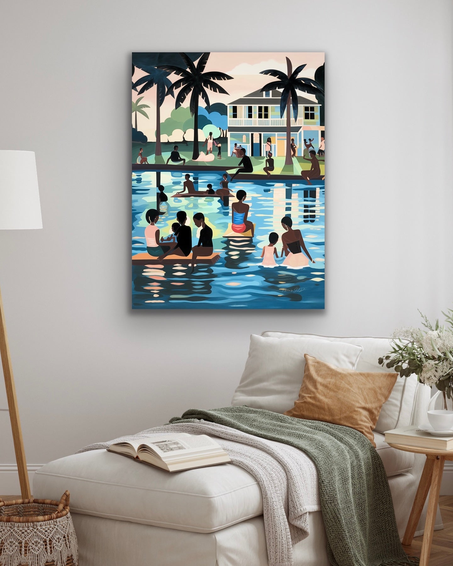 Family Vacation | Stretched Canvas Print Wall Art | Black Art | African American Art (Copy)