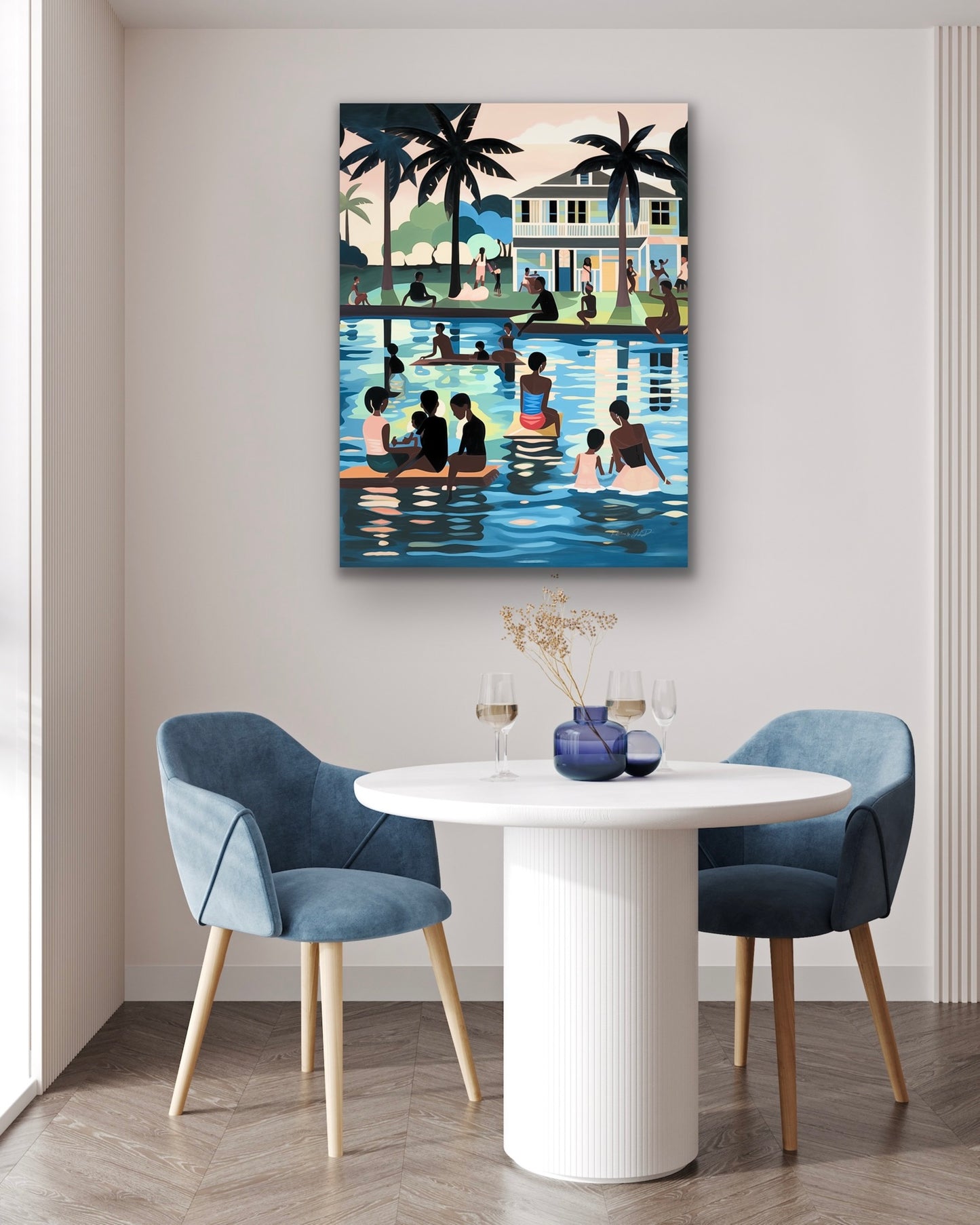 Family Vacation | Stretched Canvas Print Wall Art | Black Art | African American Art (Copy)