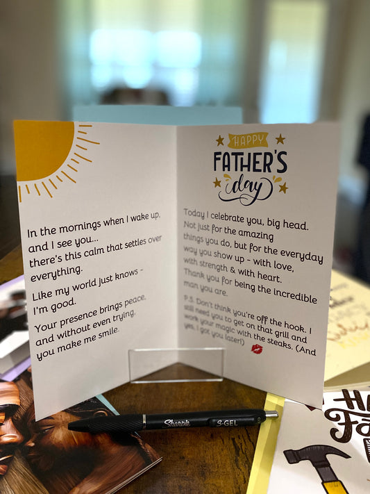 "Celebrating You Big Head" Greeting Card (inside)