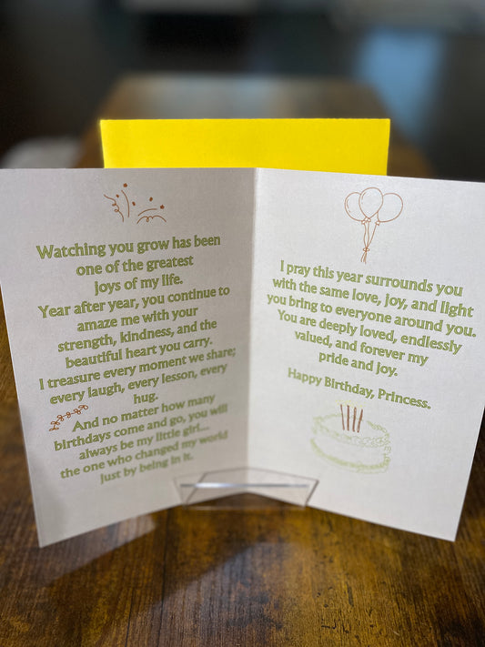"Hey Princess" Greeting Card (Inside)